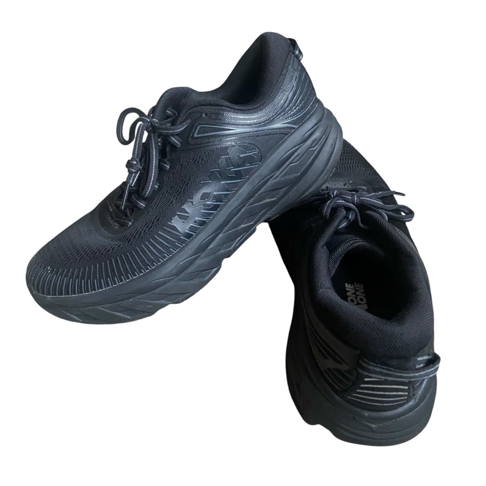 Hoka Women's All-Black Athletic Running Shoes 9